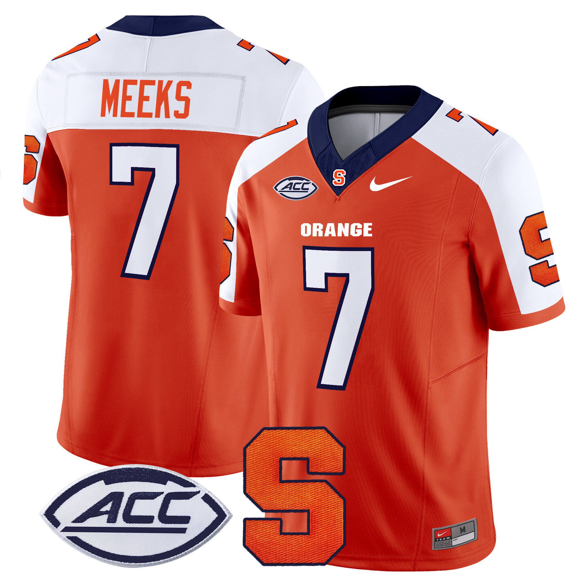 Men Syracuse Orange #7 Meeks Orange Nike 2024 Vapor Limited NCAA Jersey->customized ncaa jersey->Custom Jersey